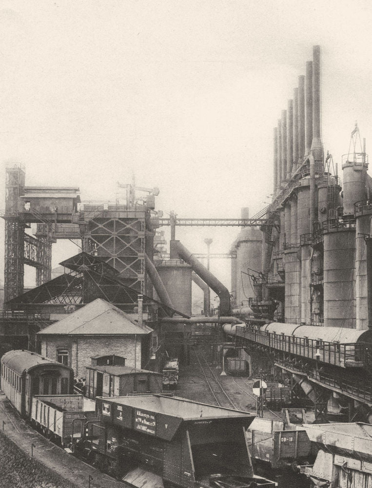 MOSELLE. Hayange. Hauts fourneaux du Patural 1937 old vintage print picture